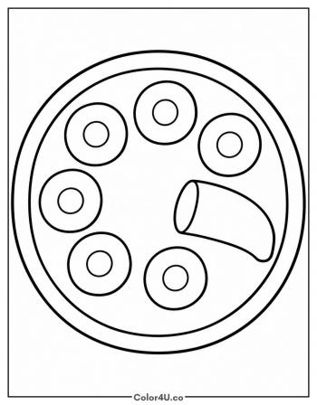 Sliced Banana on a Plate coloring page