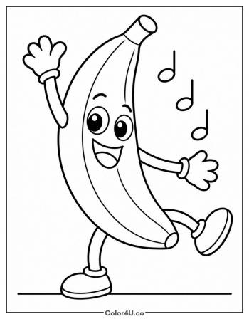Dancing Banana coloring page