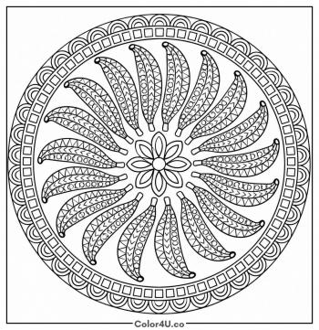 Banana Mandala coloring page