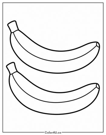 Two Bananas Side by Side coloring page