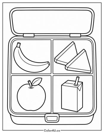 Banana in a Lunchbox coloring page