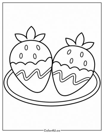 Chocolate Dipped Strawberries coloring page