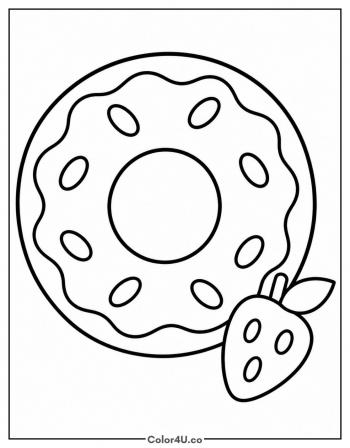 Strawberry Donut coloring page