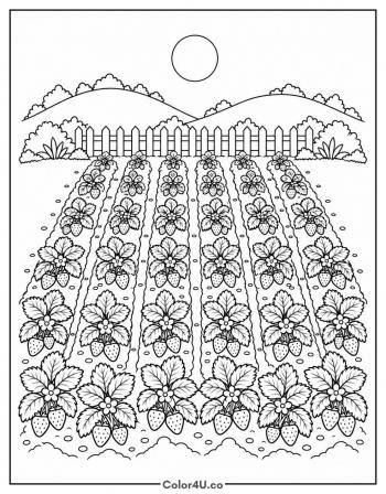Strawberry Patch Landscape coloring page