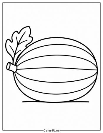 Whole Round Watermelon coloring page