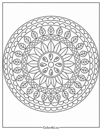 Watermelon Slice Mandala coloring page