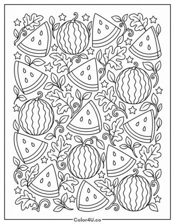 Watermelon Slice Pattern coloring page
