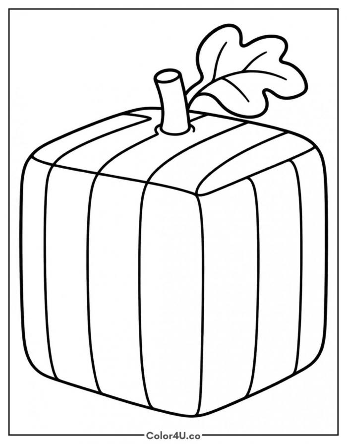 Japanese square watermelon, easy watermelon coloring page, free printable