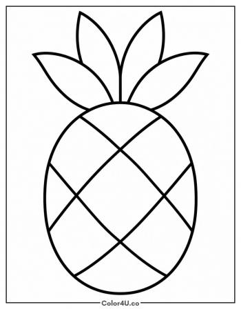Easy Pineapple Outline coloring page