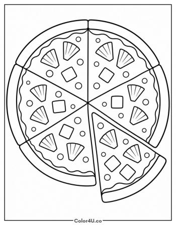 Pineapple Pizza coloring page