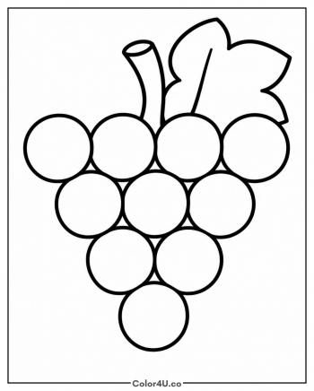 Simple Bunch of Grapes coloring page