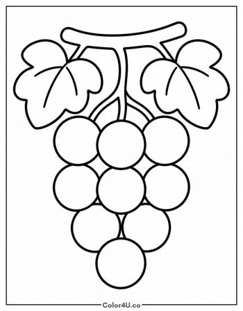 Grapes Hanging on the Vine coloring page