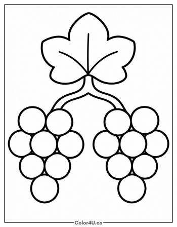 Two Bunches of Grapes coloring page