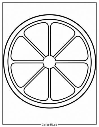 Orange Slice Wheel coloring page