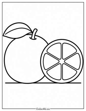 Half Orange Cut Open coloring page
