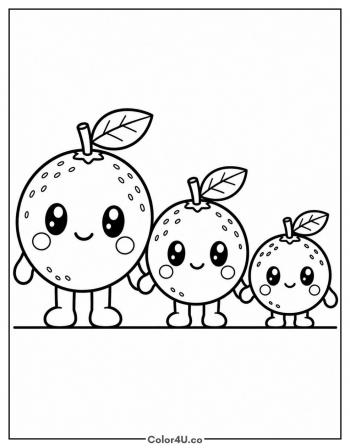 Cute Orange Family coloring page