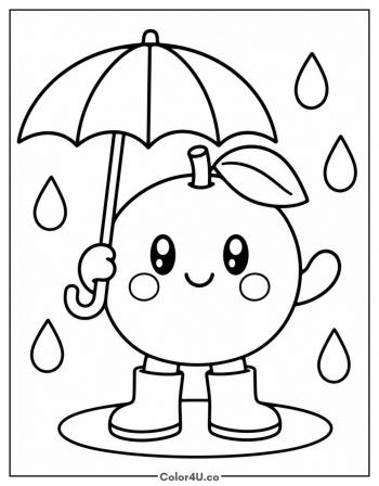 Orange in the Rain coloring page