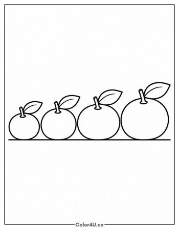 Clementines in a Row coloring page