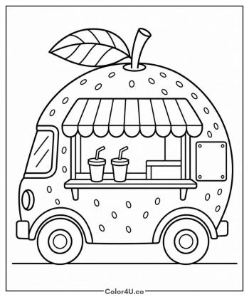 Orange Juice Truck coloring page