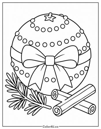 Christmas Orange with Cloves coloring page