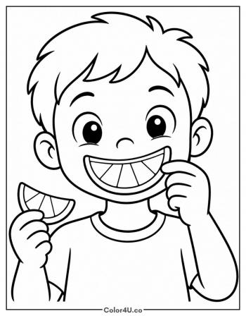 Orange Peel Smile coloring page