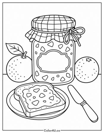 Orange Marmalade and Toast coloring page