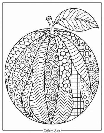 Zentangle Orange coloring page