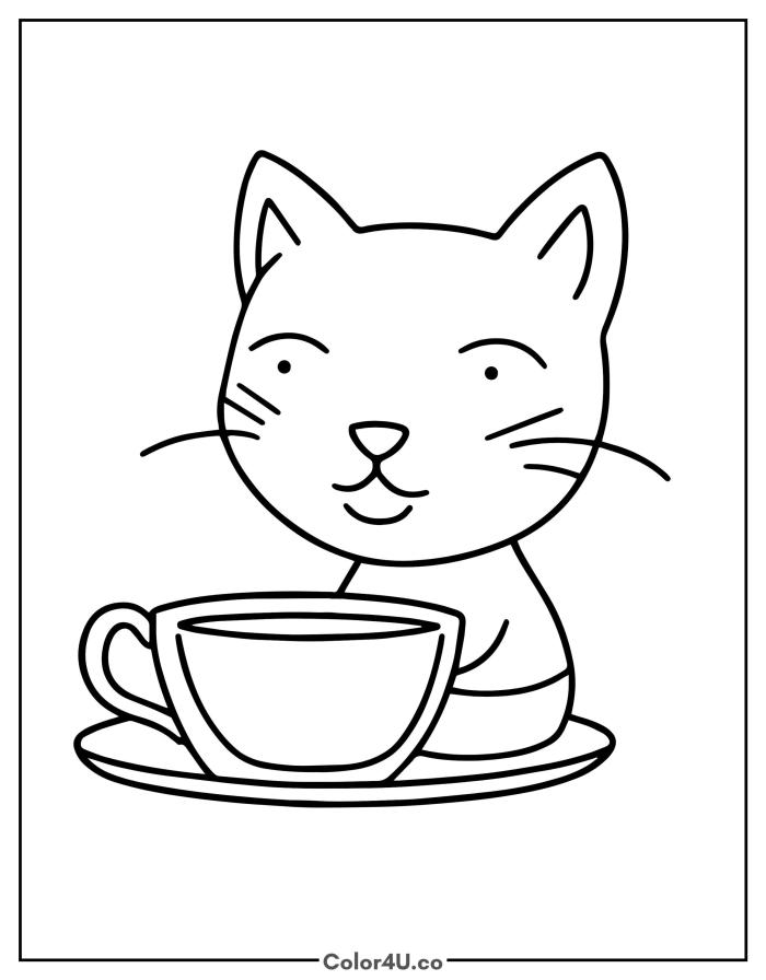 a-cat-drinking-coffee