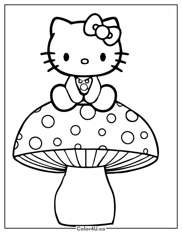 hello-kitty-sitting-on-a-mushroom