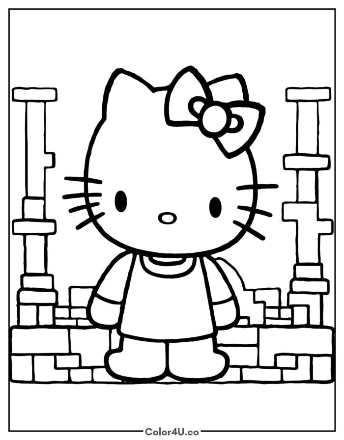 hello-kitty-in-the-middle-of-a-brick-house