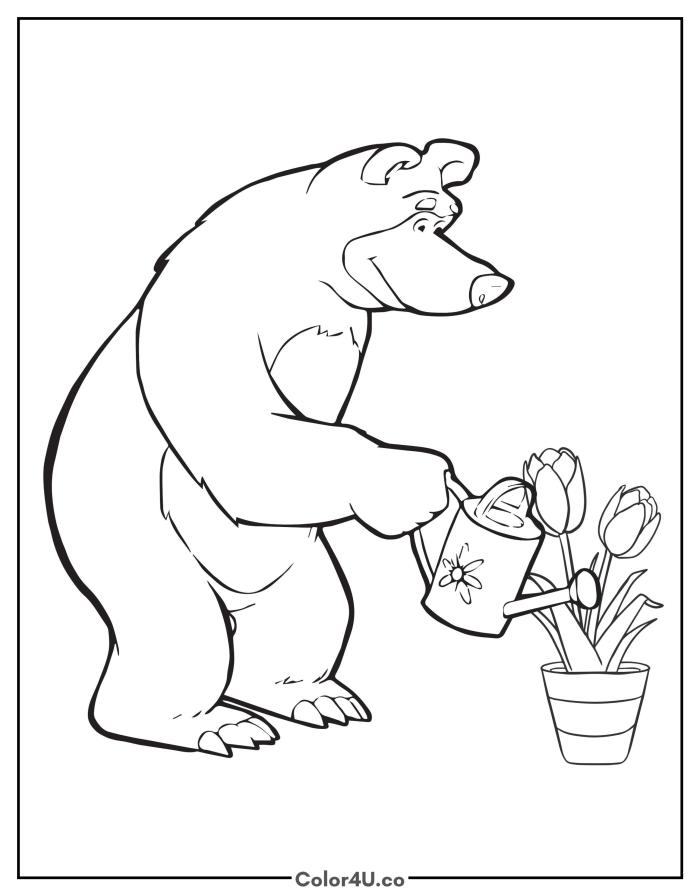 bear-watering-a-flower