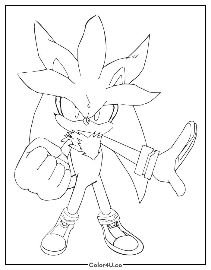 Silver Ready to Fight Coloring Page