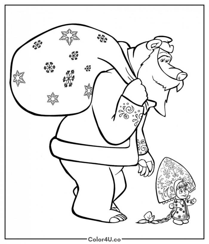 masha-and-the-bear-bringing-gifts