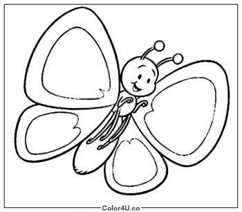 Happy Butterfly Coloring Page