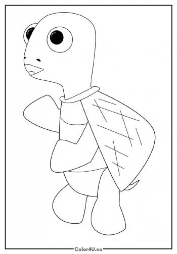 Gentle Turtle Coloring Page