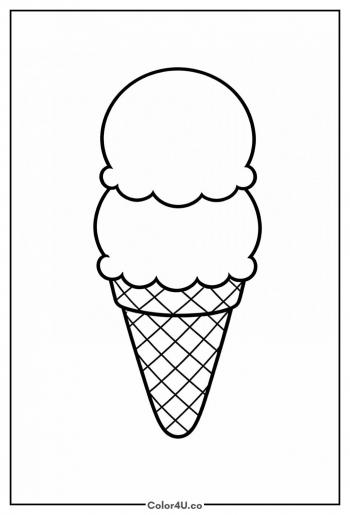 Two Scoops Ice Cream Coloring Page