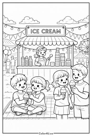 Festival Ice Cream Stand coloring page