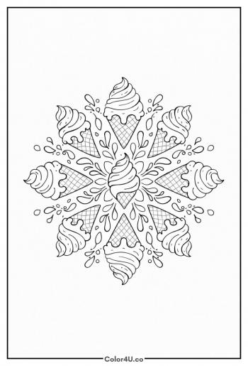 Mindful Ice Cream Zen Art coloring page