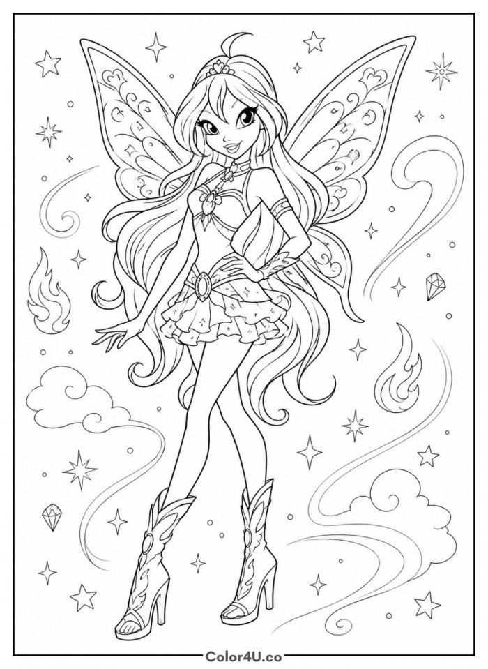 Bloom Fairy Coloring Page