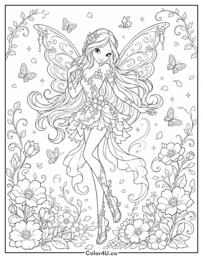Flora Enchantix Coloring Page