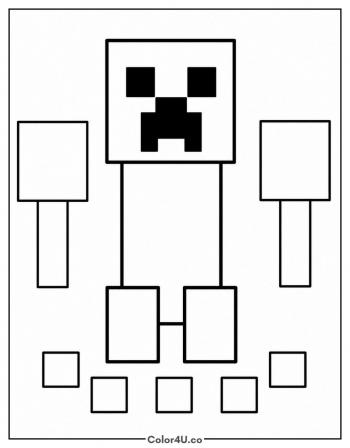 Creeper in the Forest coloring page