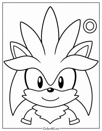 Silver the Hedgehog Smiling coloring page