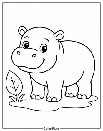 Pygmy Hippo coloring page