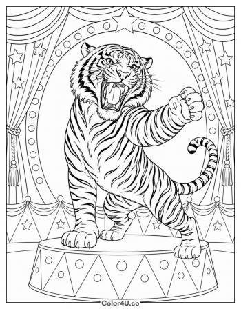 The Tiger from the Circus coloring page