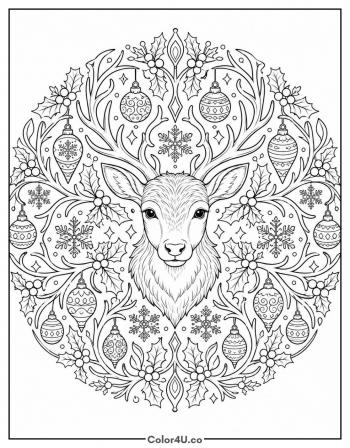Reindeer Antler Mandala coloring page