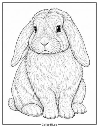 Lop-Eared Rabbit coloring page