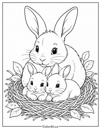 Bunny Family coloring page