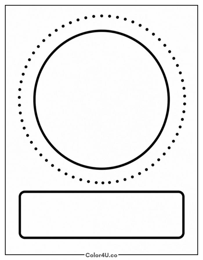 New moon phase with star ring, easy coloring page, free printable