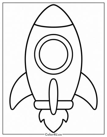 Big Simple Rocket coloring page