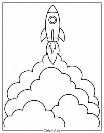 Rocket Blast-Off with Big Smoke coloring page